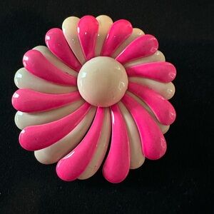 Antique Pink and Cream Floral Brooch